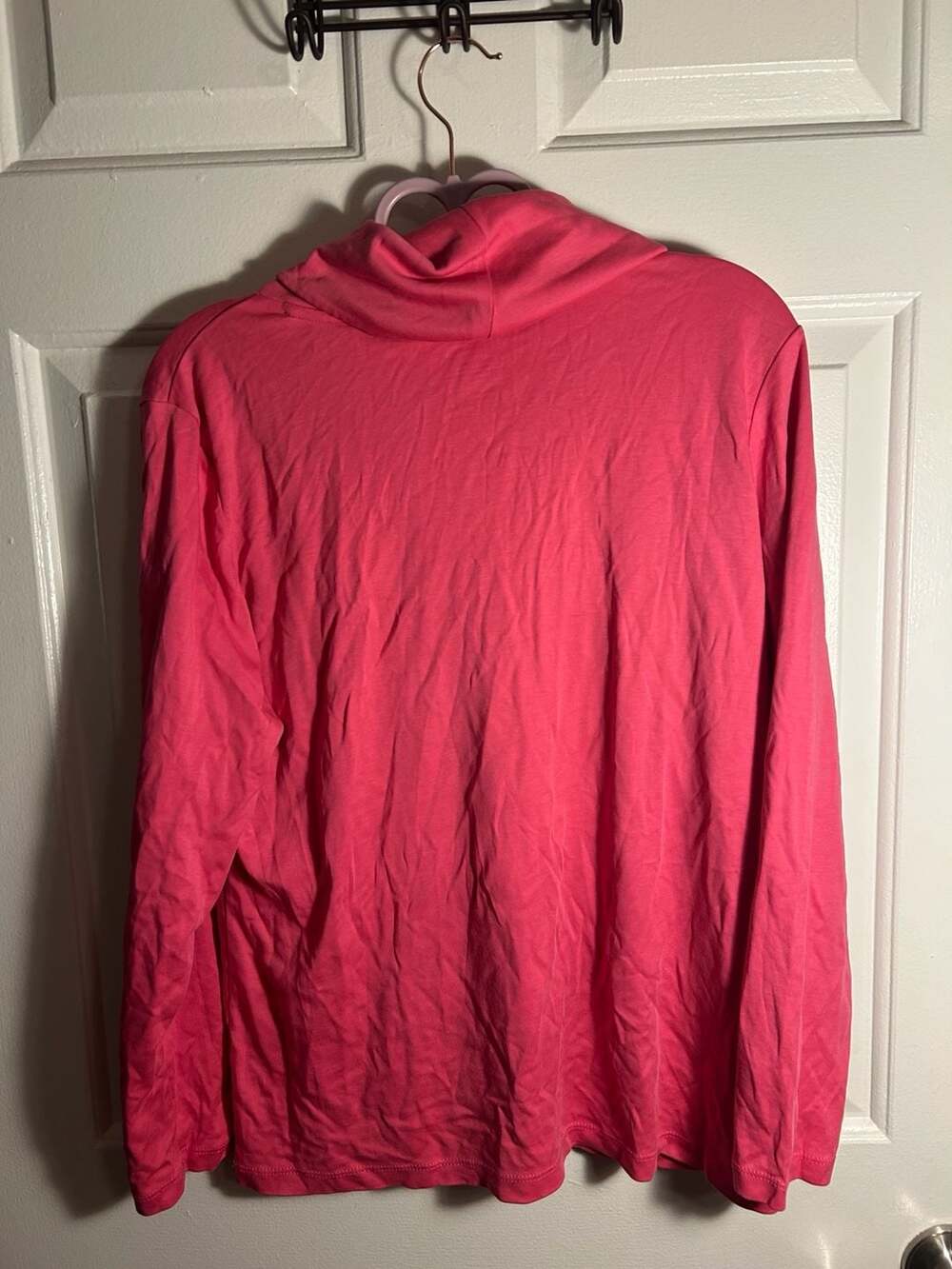 L.L.Bean Women's Supima Cotton Long Sleeve Cowl Neck Tunic Shirt Pink - Picture 4 of 4